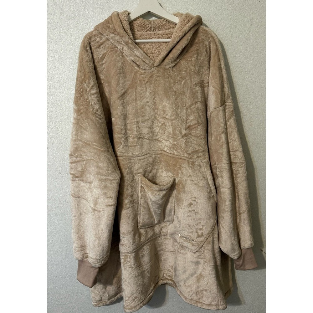 Oversized‎ Wearable Blanket Hoodie Super Soft Plush Fleece Comfy Beige